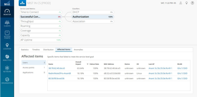 How to Troubleshoot specific connectivity issues using Marvis - Mist